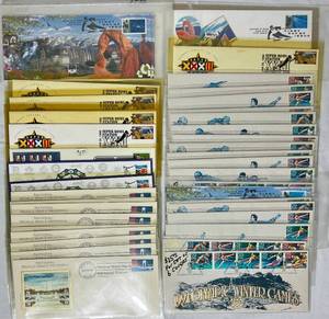 lot 22 image: Commermorative Stamps Envelopes from Olympic Games, National World War II Memorial, All Star Games, Super Bowl Champions, and World Series