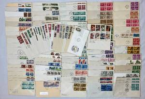 lot 38 image: Assortment of United States First Day of Issue Covers with Block of Stamps