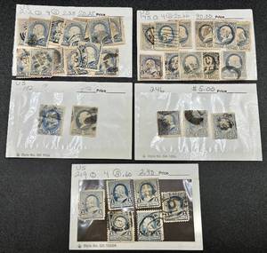 lot 168 image: One Cent Benamin Franklin Postage Stamps Ultramarine Color 1870