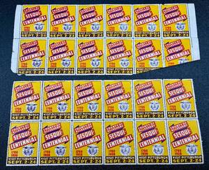 lot 219 image: Poster Stamps Commemorating the 150th Anniversary of Allegheny County, Pennsylvania 1938