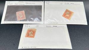 lot 225 image: 1861, 1860 and 1868 George Washington United States Postage Stamps