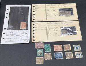 lot 158 image: United States Internal Revenue Proprietary Stamps dating back to 1860s