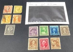 lot 190 image: 1932 Washington Bicentennial Postage Stamp Series - Set of 12 stamps
