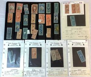 lot 155 image: US Internal Revenue Postage Stamps dating back to the 1860s