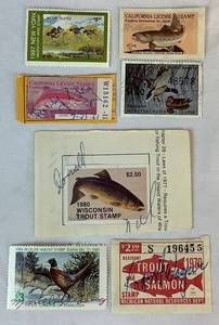 lot 166 image: Assortment of State Trout, Migratory Waterfowl, Bird and Wildlife Stamps
