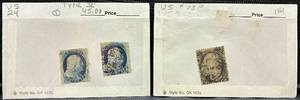lot 234 image: Scott #24 Franklin and Scott #73 Jackson Postage Stamps