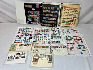 lot 307 image: Two Albums of Stamps, Prepaid Airmail, First Day Covers from England