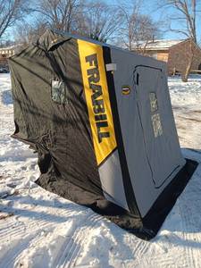 Frabill Ice Fishing Shelter with Built-in Sled and Seating