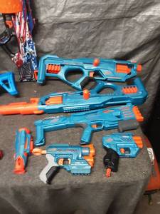 lot 61 image: Collection of 11 Assorted Toy dart and nerf Blasters