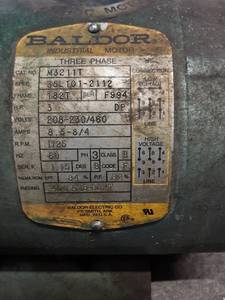 lot 69 image: Baldor Three Phase Industrial Motor M3211T