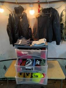 lot 80 image: Assorted Clothing Collection with Jackets, Shirts, and Shoes