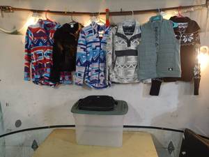 lot 81 image: Set of 6 Assorted Jackets and Sweaters Including Reebok, Carhartt, and Columbia