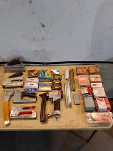 lot 97 image: Collection of Staple Guns, Nails, and Staples