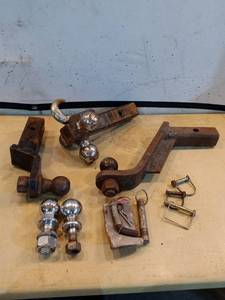 lot 102 image: Assorted Trailer Hitch Accessories and Tow Balls
