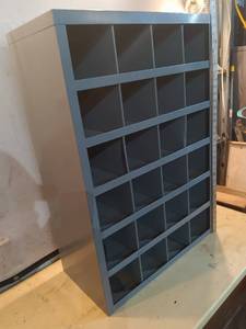 lot 108 image: Metal Storage Bin Organizer with 24 Compartments