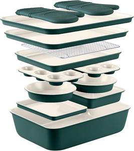 lot 12 image: Country Kitchen Nonstick Stackable 13 Piece Bakeware Set