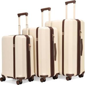 lot 22 image: Elle Luxe Journey 3 Piece Expandable Retro Spinner Luggage Set