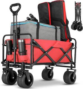 lot 36 image: Evliquil Collapsible Foldable Beach Wagon Cart