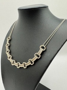 lot 22J image: Beautiful Sterling Silver and Cubic Zirconia Necklace