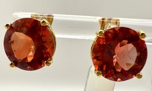 lot 29J image: Pair of Red Andesine 14K Earrings, NWT