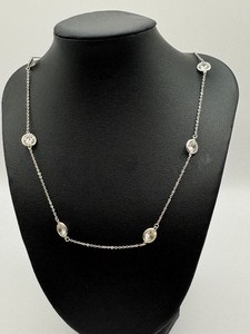 lot 30J image: Stylish Crystal and Sterling Necklace