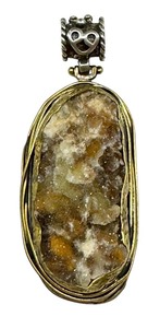 lot 56J image: Sterling and Calcite Crystal Pendant  BORA Druzy Sterling Silver Pendant