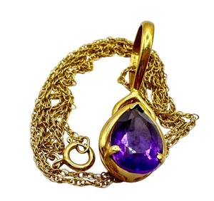 lot 46J image: 14k Gold and Amethyst Pendant Necklace