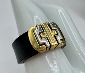 lot 43J image: Vintage RCI 18K Two Tone Signed Rubber Band Designers Ring