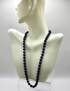 lot 37J image: Midnight Blue Strand of Pearls with 14k Gold Clasp