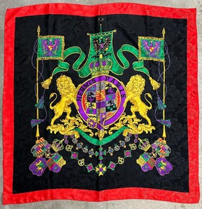 lot 20 image: Vintage Hermes Paris Silk Scarf with Lion Crest - 34