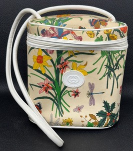 lot 60 image: Vintage Gucci Flower Canvas Bag