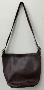 lot 30 image: Vintage Coach XL Duffle Brown Leather Bucket Shoulder Bag with Zip Top - 1996