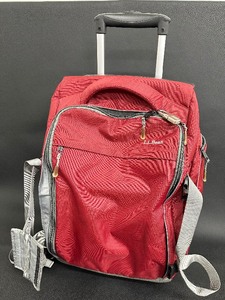 lot 140 image: LL Bean Red Canvas Rolling Duffle Bag Carry On