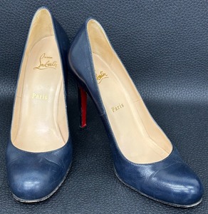 lot 19 image: Christian Louboutin Navy Blue Pumps - Size 38 12
