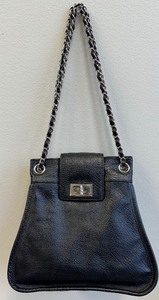 lot 17 image: Chanel Grained Calfskin Mademoiselle Accordion Flap Black