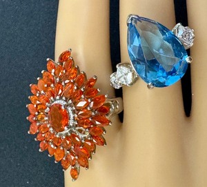 lot 76G image: Two Flashy Sterling Silver Rings