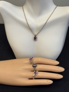 lot 84G image: Assorted Sterling Silver and Amethyst Jewelry items