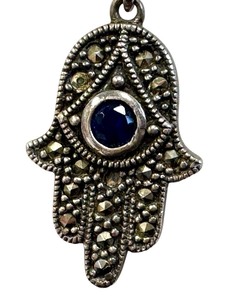 lot 82G image: Sterling Silver Marcasite Hamsa Hand