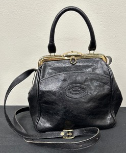 lot 78 image: Nice Black Oroton Australia Bag - Clasp Frame Crossbody Purse with Gold Accents