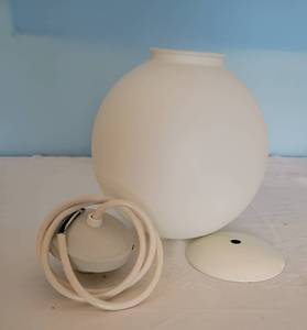 lot 100 image: Frosted White Globe Ceiling Fixture Hanging Light