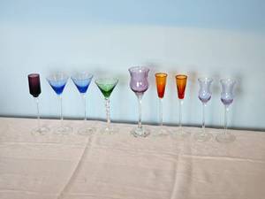 lot 40C image: Variety of Miniature Colored Stemmed Glasses
