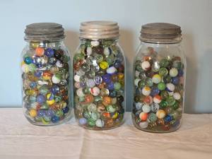 lot 21B image: Three Pints of Vintage Glass Marbles Group A