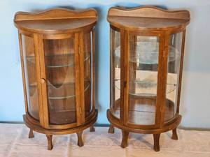lot 97 image: Bow Front Curio Cases (Pair)