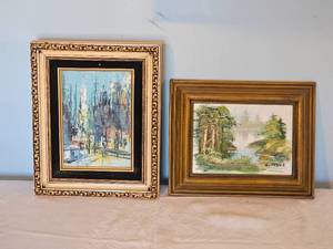 lot 98 image: Miniature Dcor Oil Painting Pair