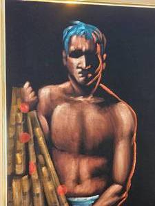 lot 9A image: Carlos of Hollywood Hawaiian Man Artwork Painted on Velvet
