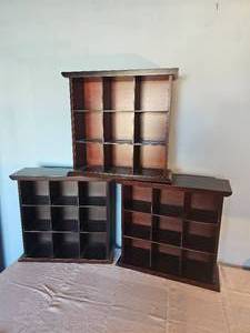 lot 122 image: Wall Hung Celled Curio Shelf Triplets