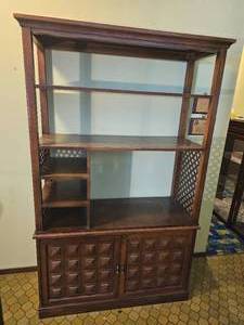lot 75A image: Boho Style Open Shelving Cabinet