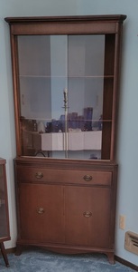 lot 75C image: Vintage Pennsylvania Federal Corner China Cabinet, B
