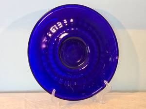 lot 22K image: Vintage Cobalt Glass Decor Charger Centerpiece