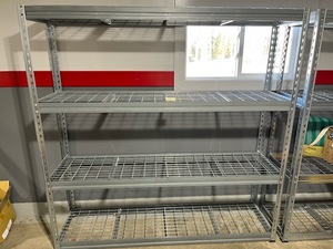 lot 8 image: Nice Metal Industrial Shelving Unit w Adjustable Shelves (79 Tall x 78.75 Wide x 20 Deep) - Bring Help to Remove